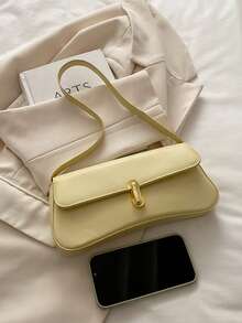 Retro Patchwork Leopard Print Elegant Underarm Shoulder Bag, Leopard Print Ladies' Handbag, Leopard Print - Yellow - View 3