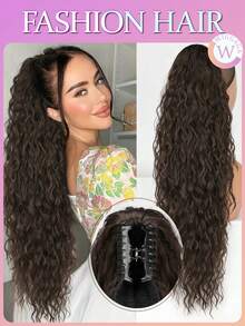 WIGGAGA Black/Brown/Dark Brown/Ombre Brown/Ombre Red 30 Inch Straight Synthetic Ponytail - Heat Resistant, Clip-In Hair Extensions For Women - Light Brown - View 1