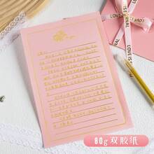 Envelope And Stationery Set, 16Pcs Gold Foil Letter Paper Envelope Kit, Pink/Black/White Gold Luxury Design, Handwritten Love Letter Birthday Gift Greeting Card Set - A - View 10