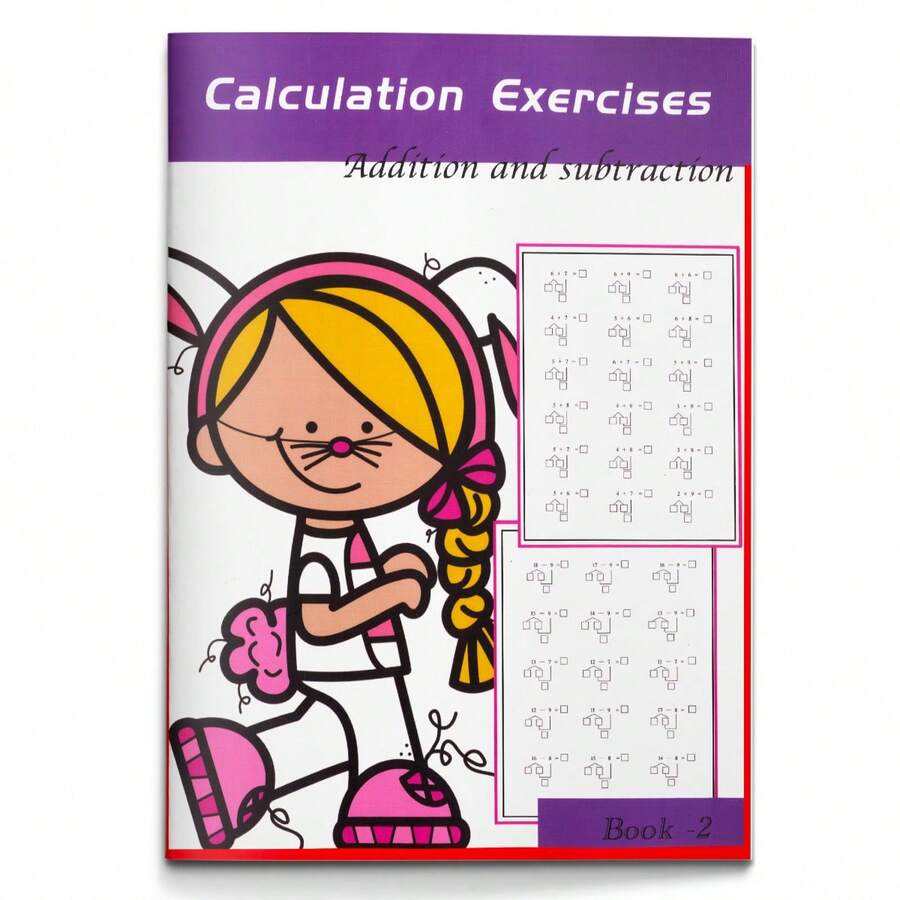 Cuaderno de práctica de cálculo matemático, que combina ejercicios de línea numérica y de suma/resta, ayuda a mejorar las habilidades computacionales y el pensamiento lógico, adecuado para reforzar y practicar las matemáticas diarias - Libros infantiles - Ver 1