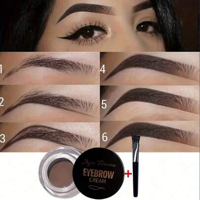 JUJU DREAM Kit de maquillaje de cejas (incluye cepillo, pomada para cejas Dream Star, gel moldeador de cejas 3D, gel para cejas resistente al agua y de secado rápido, 2 opciones de color, con forma natural de cejas salvajes, incluye cepillo aplicador)