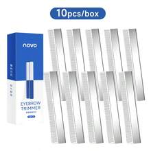 NOVO 10支/盒 眉毛刮刀片 精準修眉刀 鋸齒邊緣 易塑形修眉工具 女士與初學者適用 日常修容、旅行、沙龍使用 - 彩色 - 查看 7