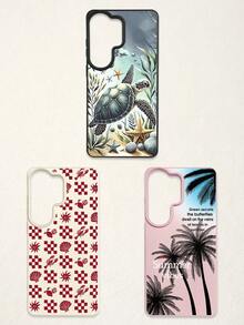 3pcs Summer Beach-Themed Phone Case Set: Ocean Turtle & Starfish, Palm Tree Graphic, Red Plaid Seashell & Lobster Print, Shockproof Full Coverage Phone Covers Compatible With IPhone 11/17/17 Pro/17 Pro Max, Galaxy S25 Ultra. Suitable For Mother's Day, Valentine's Day, Birthday, Easter, Spring/Summer Seasons, Back To School Gifts, Daily Use. - Multicolor - View 42