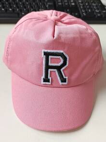 1pc Kids' Baseball Cap With 26 Alphabet Letters, Handmade Letter Design Style Baby Girls Sun Hat, Suitable For Outdoor Activities And Daily Wear, UV Protection - Pink - View 6
