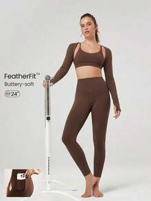 2026 GLOWMODE Featherfit™ High-Waisted Leggings With 24" Side Pocket - Canelainspiracion - View 12