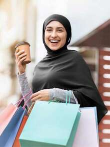 Instant Chiffon Hijab 3-In-1 Hijab Scarf For Women Muslim Soft Long Head Scarf Wrap With Built-In Magnets And Undercap - Multicolor - View 5