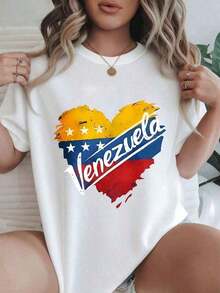 Soft Fashionable Casual T-Shirt For Women With Sunset Beach And Seashell Print, Suitable For All Seasons - Casual Blouses, Women's Cotton T-Shirts - 白色 4 - 查看 6