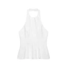 Nuevo top casual de verano para mujer con escote halter minimalista y versátil de la marca DEEKA - Blanco puro - Ver 1