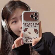 Kavenfort 1pc Super Cute Pig & Duck Design Leather Protective Case, Suitable For IPhone 17 Pro Max, 16/15/14/13/12/11 Series, Cartoon, Cute, Personalized, Original, Girly, Creative, Geometric, Moe, Minimalist, Pet, Soft Girl, Ins Style, Couple Holiday Birthday Gift - Baby Blue - View 4