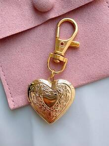 1pc Heart-Shaped Metal Keychain With Personalized Photo Pouch, Romantic Anniversary Gift, Pet Photo Keychain, Backpack Pendant/Decorative Hanger - Multicolor - View 9