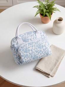 1pc Insulated Lunch Bag For Women,Lunch Tote Bag, Lunch Box Bag,Outdoor Picnic Insulated Bag,Student Thickened Cute Lunch Bag, Reusable Lunch Tote Bag, Portable Picnic Ice Bag For Work, Picnic, School Or Travel Lunch Box Bag School Supplies Stuff Accessories Bag For School School Accessories School Stuff For Traveling Waterproof Bag Insulated Lunch Bag Lunchbox - Hoa xanh - Xem 4