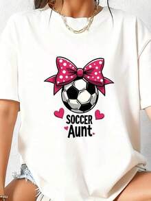 Tía Futbolista Jugadora de Fútbol Regalos para Tía Futbolista Camiseta Unisex (2) - Negro - Ver 1