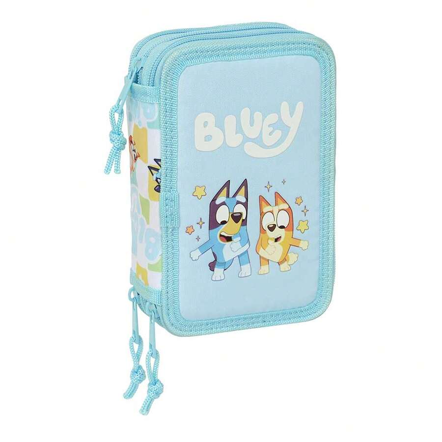 Safta Bluey 三層鉛筆盒兒童文具組,開學季官方授權文具套裝,含 37 件(鉛筆、筆、彩色筆與麥克筆),均碼,創意禮品 - 筆盒 - 查看 1