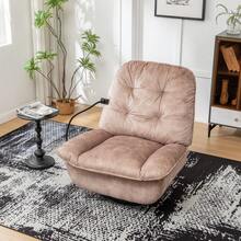 Ivory Recliner, Reclining Lazy Chair, Mobile Phone Holder, Large And Comfortable Reading Chair, Swivel Gliding Rocking Chair, Gold-Stamped Velvet    RR - Natural & Light Brown + Velvet + Cotton - View 4