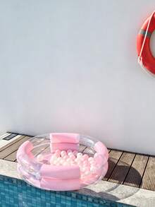 Multi-Color Sequin Inflatable Swim Ring, Adult Summer Beach Water Hammock Floating Mat, Includes Ocean Balls - 彩色 - 查看 5