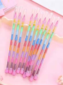 12入11色蠟筆彩色鉛筆積木蠟筆 開學用品 美術用品 教室用品 學校 開學第一天 - 彩色 - 查看 8