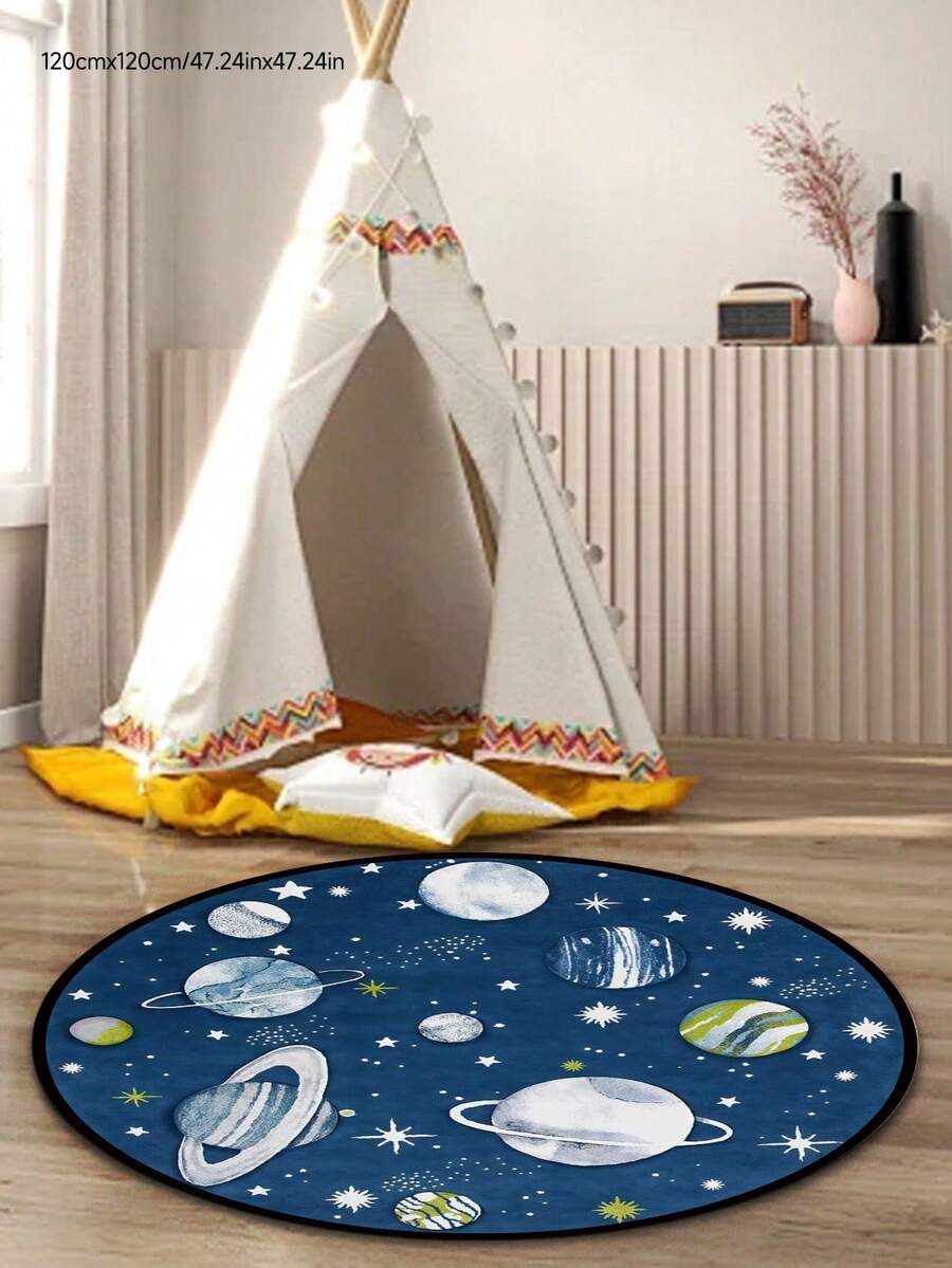 1件装高品质天鹅绒婴儿房装饰地毯，儿童活动地毯，柔软游戏室垫，可机洗，多种尺寸可选，运动主题装饰地毯 - 彩色 - 查看 1