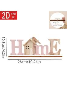 1件木质“HOME”字母装饰品，创意心形小鸟家居装饰工艺品，采用耐用木材，手工制作，适合办公室、客厅、卧室装饰，是馈赠亲朋好友的理想节日派对礼物。 - HOME - 查看 6
