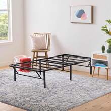 Linenspa - Twin Bed Frame With Storage - Folding Steel Frame For Easy Assembly - Sturdy Steel Bed - For Any Bedroom RBL5 - 黑色 - 查看 2