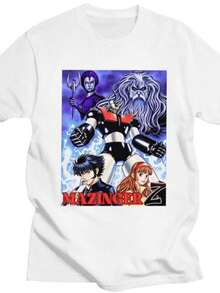 blusas para mujer Custom Trendy Koji Kabuto Mazinger T Shirt Men Women 100 Cotton T-shirt Ufo Robot Grendizer Goldorak Tees Fashion Tshirt - Blanco - Ver 1
