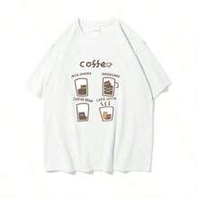 COOL SUMMER Cute Short Sleeve Cotton T-Shirt With  And  Print, Anime Style, Cartoon Fashion For Women And Girls, Kawaii Top | Exquisite Design | Loose And Comfortable | Easy To Match | - 白色 2 - 查看 1