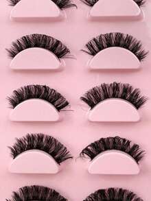 20 Pairs Russian Style D-Curl Natural Faux Mink Eyelashes, Cat Eye Long Tail Dense Fluffy False Eyelash Set - Multicolor - View 6