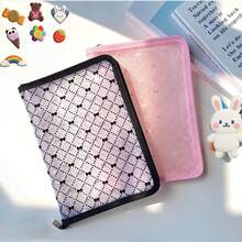 Cute A6 Photo Card Storage Album With Zipper, Sticker Organizer, Bow Pattern PVC Cover, 6-Ring Loose Leaf Photo Album, Suitable For Photo Cards And Collectibles,Back To School,Card Holder - Multi-color - View 4