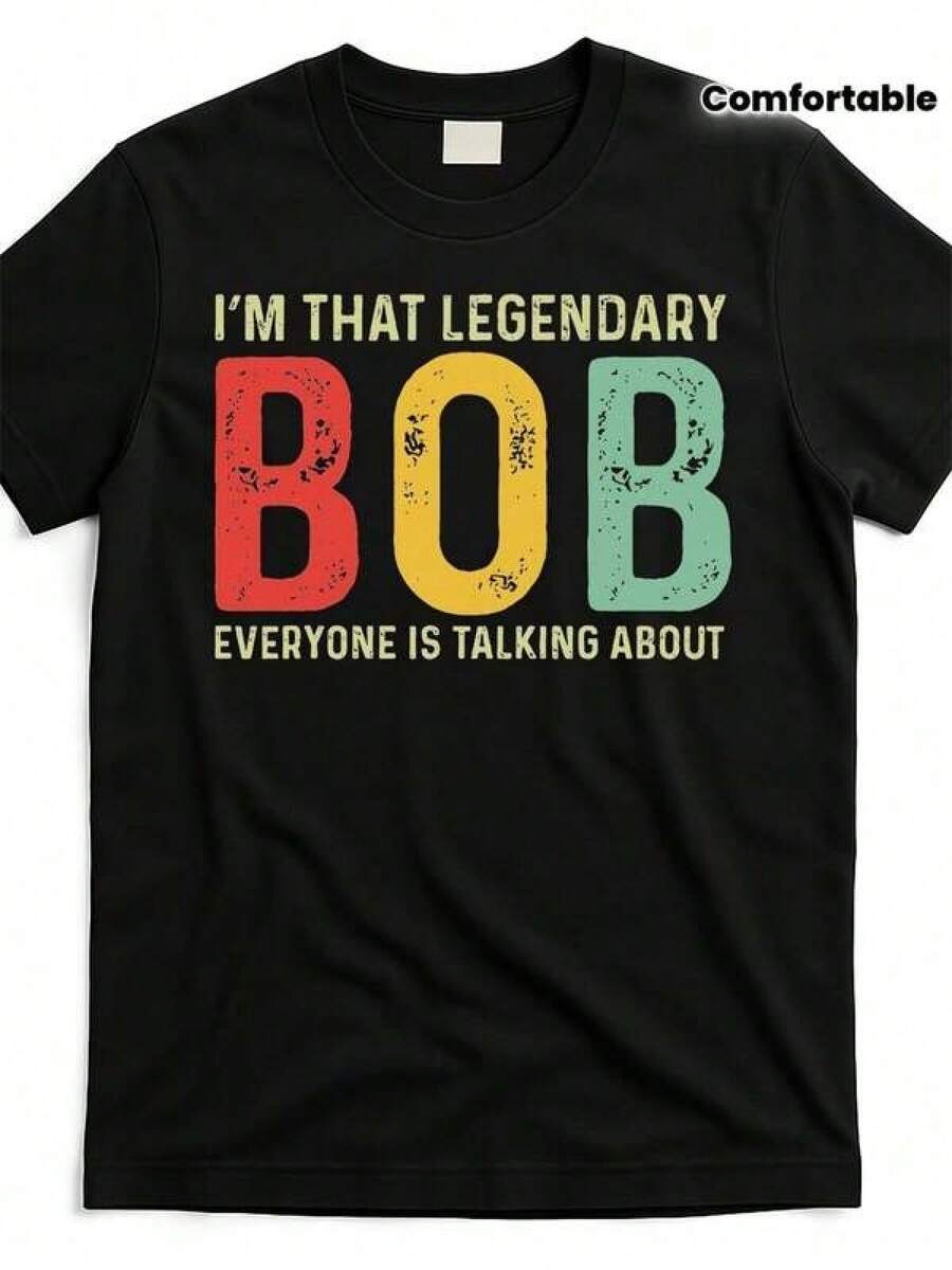 Camiseta unisex de manga corta, BobPersonalNombrePrimeroNombreDivertidoBobDichoBobMemeGenialDiseñoCalleTendenciasEstiloMujeresTeeCómodoRedondoCuelloPantalones cortosIgualGéneroDiseñoYMangasHombresTCamisetashombre, , , Dazymujer,romwehombres, bohochic,maestrasregalos,camisetaparaconjuntos de mujercon curvasparamu,y2k, - Negro - Ver 1