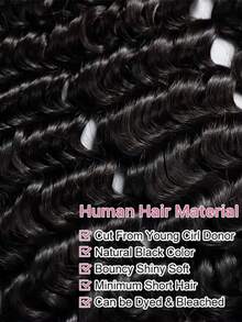 Uveous 42inch 250% Density 13x6 Deep Wave Lace Front Wigs Human Hair HD Full Lace Frontal Wigs Pre Plucked Bleached Knots Deep Curly Human Hair Wig Natural Color Wear And Go Glueless Lace Frontal Wigs With Baby Hair Pre Plucked Hairline Natural Color - Natural Black - 查看 6