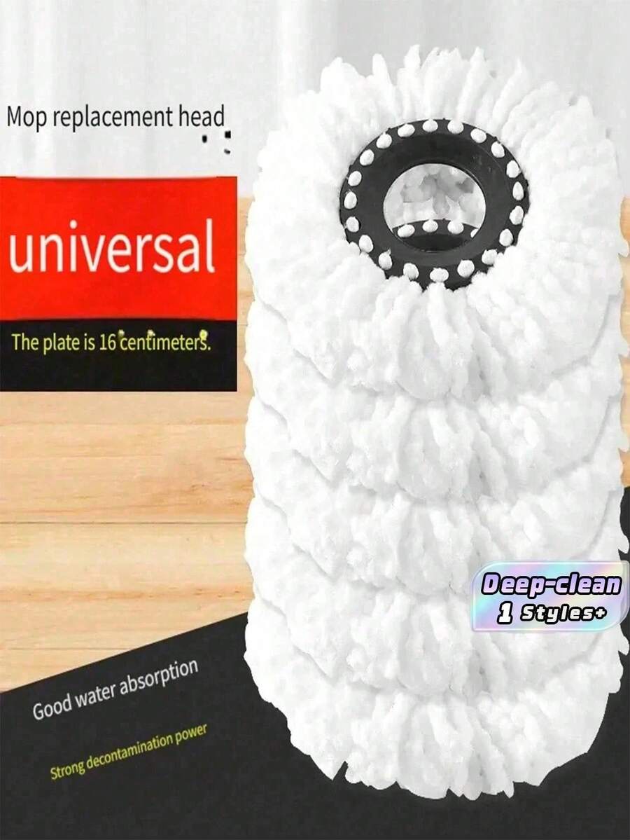 2 Pieces Rotating Ultra-Soft Microfiber Replacement Head, Compatible With Round Cyclonic Magic Mop And Round Standard Cleaning Refill, Rotating Magic Mop, Mop, Rotating Mop Replacement, Home Cleaning - Multicolor - View 1
