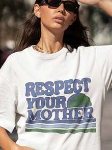 Mother Earth T-Shirt, Earth Day T-Shirt,  T-Shirt, Activist T-Shirt, Save The Planet T-Shirt, Aesthetic Clothing, Train - 白色 - 查看 7