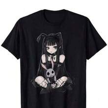 Camisetas de moda nuevas 2026, camisetas con estampado gráfico para niñas y niños, camisetas casuales de manga corta con estampado gráfico para adolescentes, camisetas casuales de dibujos animados, camisetas estilo E-Girl, lindas camisetas góticas de anime, conejito, grunge, góticas, camisetas para adolescentes, ropa para niñas, regalos para adolescentes, ropa para niños, camisetas para adolescentes, ropa para niñas, ropa para adolescentes, ropa adecuada para verano, primavera, ropa cómoda y fácil de combinar, ropa de verano para niñas, ropa elegante para niños, ropa casual, camisetas gráficas para niños, ropa de primavera, tallas 2Y-16Y, S-XXXL, ropa para hombres, camisetas para mujeres, camisetas gráficas unisex, regalo perfecto para la vuelta al cole y el Día de la Madre, se pueden combinar con conjuntos para padres - Negro - Ver 6