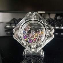 1pc 40mm Round Transparent Rotatable Coin Display Box, Acrylic Medal Badge Display Stand With Base - Transparent - View 7