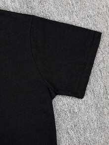 T-Shirt With A Set Of Emoticons - Black - View 4