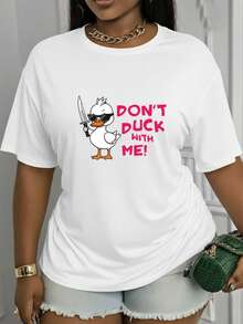 Suave, transpirable y ligera para comodidad durante todo el día. Camiseta casual de manga corta para mujer, estampada con las palabras "No te escondas conmigo".Corte holgado, cuello redondo, tela transpirable, lavable a máquina, perfecto para el uso diario, con un diseño divertido y elegante.Cuello redondo clásico con un corte relajado que favorece todas las formas del cuerpo y es fácil de combinar con jeans, pantalones cortos y leggings. - Blanco - Ver 1