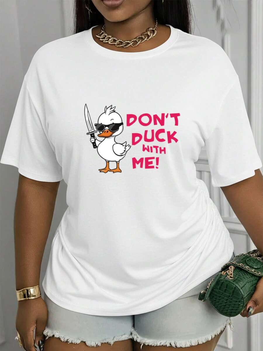 Suave, transpirable y ligera para comodidad durante todo el día. Camiseta casual de manga corta para mujer, estampada con las palabras "No te escondas conmigo".Corte holgado, cuello redondo, tela transpirable, lavable a máquina, perfecto para el uso diario, con un diseño divertido y elegante.Cuello redondo clásico con un corte relajado que favorece todas las formas del cuerpo y es fácil de combinar con jeans, pantalones cortos y leggings. - Blanco - Ver 1