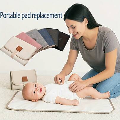 1 pezzo Fasciatoio portatile e impermeabile pieghevole, di grandi dimensioni adatto per bambini da 0 a 12 mesi, multicolore per viaggi e uso all'aperto, regali pfesta di nascitàwer e decorazioni familiari
