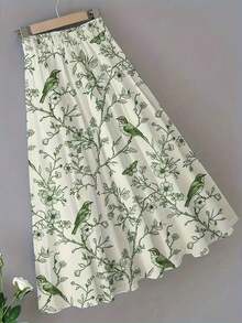 Vestido casual de mujer de longitud media con estampado, primavera/verano - Blanco - Ver 2
