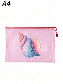 Multi-Color Waterproof Fashion Mesh Beach Bag, Featuring Vibrant "Shell" Pattern Design, This Beach-Themed Cosmetic Bag Has Large Capacity, Transparent Design, Equipped With Nylon Zipper. - Multicolor - View 14