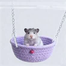 Ổ ngủ cho chuột hamster, võng mùa hè, xích đu, nôi treo nhỏ, thích hợp cho chuột nhảy, chồn, giường chơi cho thú cưng nhỏ. - Xem 9