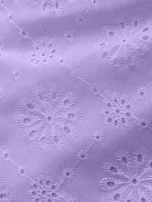Shorts De Falda Envuelta Con Detalle De Nudo Bordado De Ojal Para Verano - Morado - Ver 6