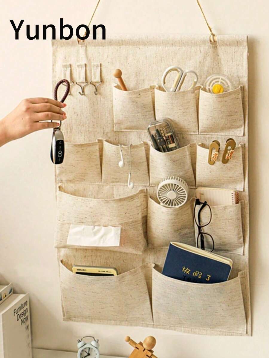 1 Stück Stoff Wandaufhänger Tasche/Studenten Wohnheim Schlafzimmer Tür Rückseite Nachttisch Wand Handy Organizer Tasche/Schlafzimmer Aufbewahrung Hängetasche