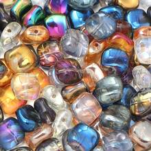 20pcs/Pack Asymmetrical Square Electroplated Glass Beads, Colorful Semi-Transparent Iridescent Glass Crystal Square Beads 12X11mm For DIY Earrings, Bracelets, Phone Charms, Jewelry Accessories - Glass Square Beads - View 8