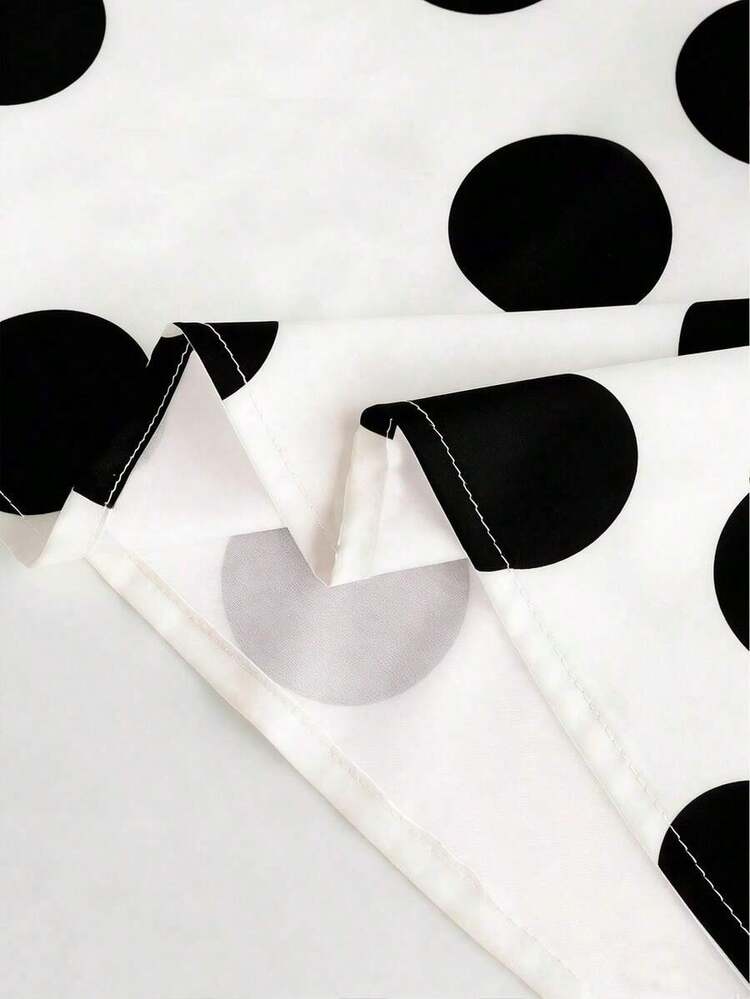 Vestido de tirantes con estampado minimalista de lunares para mujer - Blanco - Añade 3