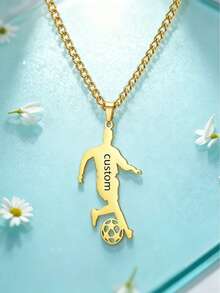 1pc Gothic Chicano Font Customized Name Necklace, Vintage Old English Letter Pendant Can Be Customized With Engraved Text, Unique Design, Titanium Stainless Steel Material Non-Fading And Hypoallergenic, Suitable For Daily Wear, Layering Accessory, Hip Hop Retro Style Jewelry, Birthday Anniversary Gift - A - View 21