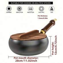 1pc Handcrafted Hammered Cast Iron Wok - Non-Stick Deep Bottom Design, Uncoated Forged, Suitable For Induction Cooktop And Gas Stove, Multi-Purpose Pot For Home, Commercial And Outdoor Camping Use - View 15