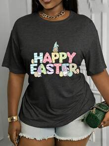 Suave, transpirable y ligera para comodidad durante todo el día. Camiseta de manga corta con estampado de Pascua, una de las mejores opciones para ropa casual, elasticidad media, lavable a máquina, camiseta casual de manga corta con cuello redondo y estampado para mujer, camiseta básica a la moda, top versátil de manga corta. Cuello redondo clásico con un corte relajado que favorece todas las formas del cuerpo y es fácil de combinar con jeans, shorts y leggings. - Blanco - Ver 9