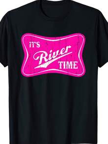 Camiseta Riverfront Time, Edición Verano River Life, Camiseta de Navegación en Lago para Mujer, Ropa Casual Unisex para Uso Diario, Ropa Urbana de Moda Verano 2025, Camiseta Estampada Casual Cómoda de Alta Calidad, 100% Algodón 220g - Negro - Ver 6
