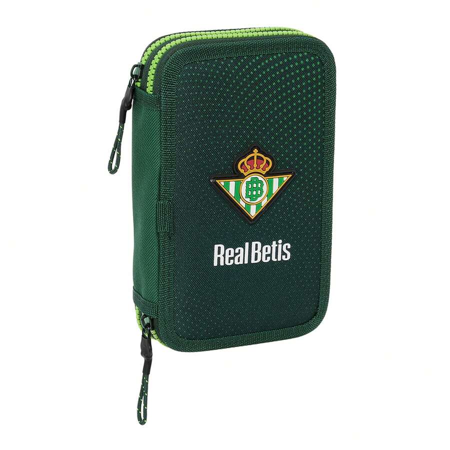 | Large Rectangular Pencil Case Real Betis Balompié Water Resistant, Large Capacity School Pencil Case With Diagonal Zipper, Organizer For Pencils And Pens, Back To School - Double - Pen Holder - View 1