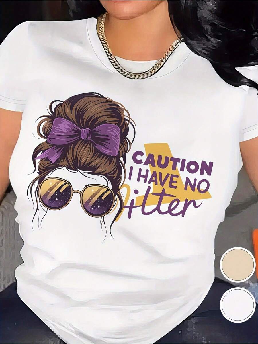 Camiseta blanca color albaricoque, con un divertido estampado de eslogan en alemán y un diseño de lazo con orejas de conejo. | Camiseta casual de verano de manga corta y cuello redondo, corte holgado para fiestas y uso diario, tela ligeramente elástica, adecuada para todas las estaciones - Camiseta unisex de algodón holgada de manga corta y cuello redondo estilo vintage urbano. - Blanco - Ver 1
